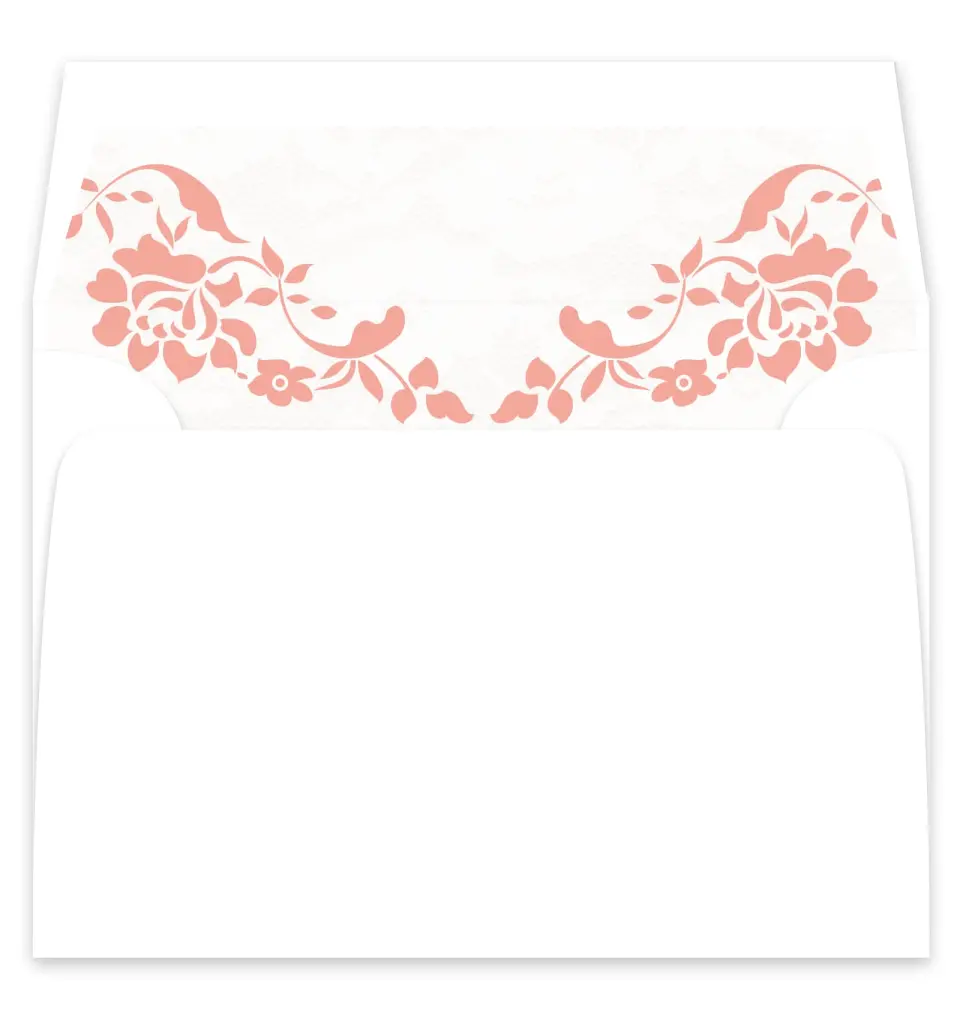 This is a  7¼" x 6⅞" Envelope Liners (ELF) called Vintage Applique printed in full color