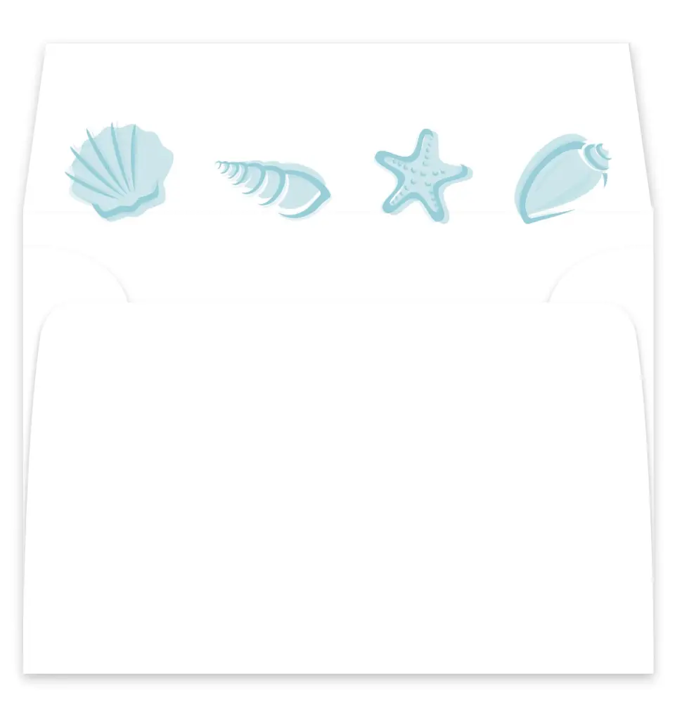 This is a  7¼" x 6⅞" Envelope Liners (ELF) called Salty Kisses printed in full color