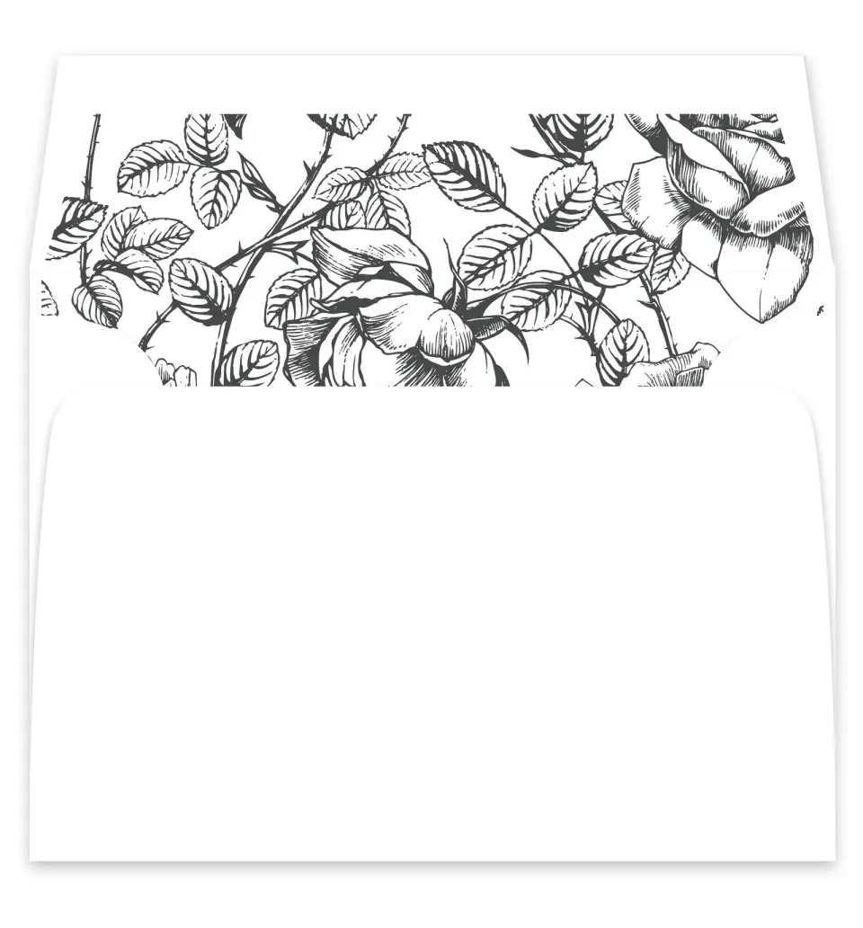 This is a  7¼" x 6⅞" Envelope Liners (ELF) called Vintage Botanicals printed in full color