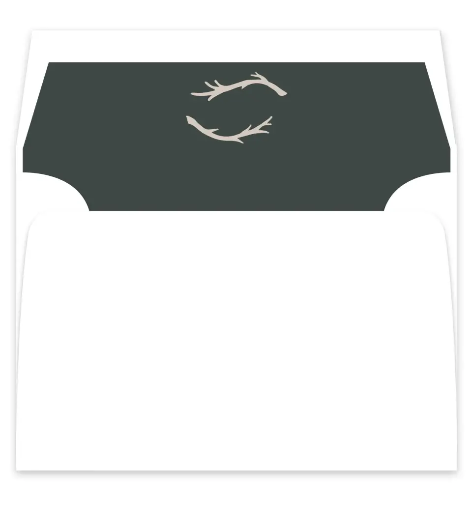 This is a  7¼" x 6⅞" Envelope Liners (ELF) called Rustic Boughs printed in full color