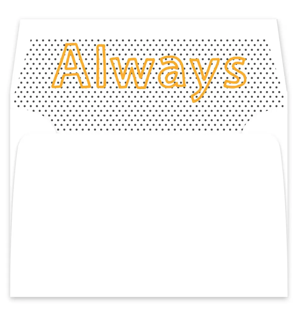 This is a  7¼" x 6⅞" Envelope Liners (ELF) called So Sharp! printed in full color