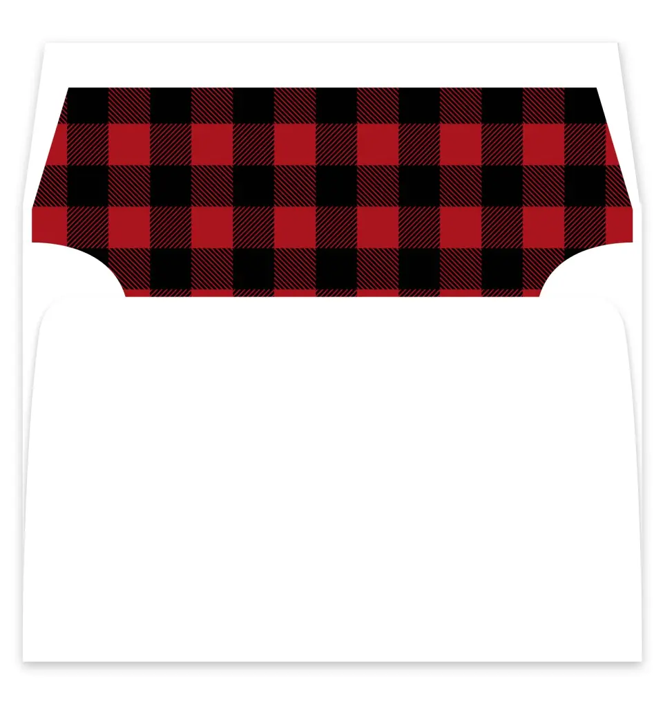 This is a  7¼" x 6⅞" Envelope Liners (ELF) called Bold Buffalo Plaid printed in full color