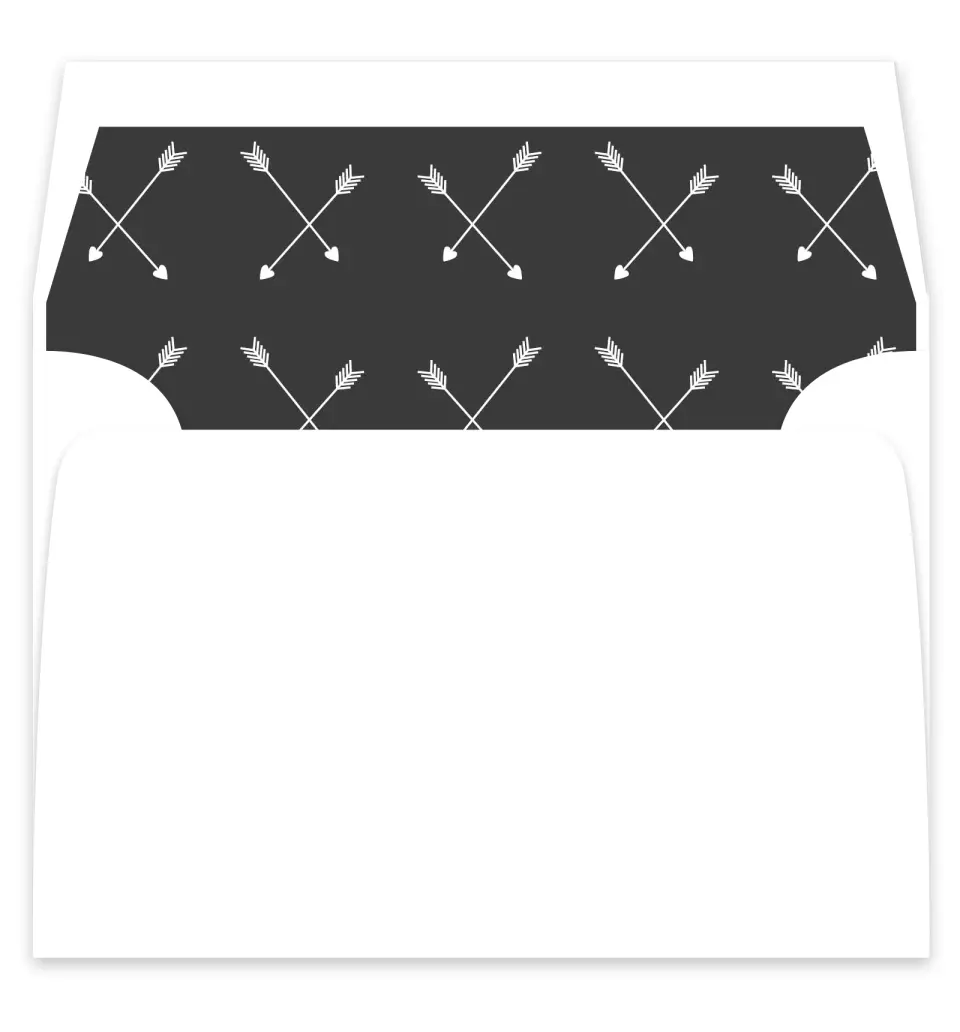 This is a  7¼" x 6⅞" Envelope Liners (ELF) called Cross My Heart printed in full color