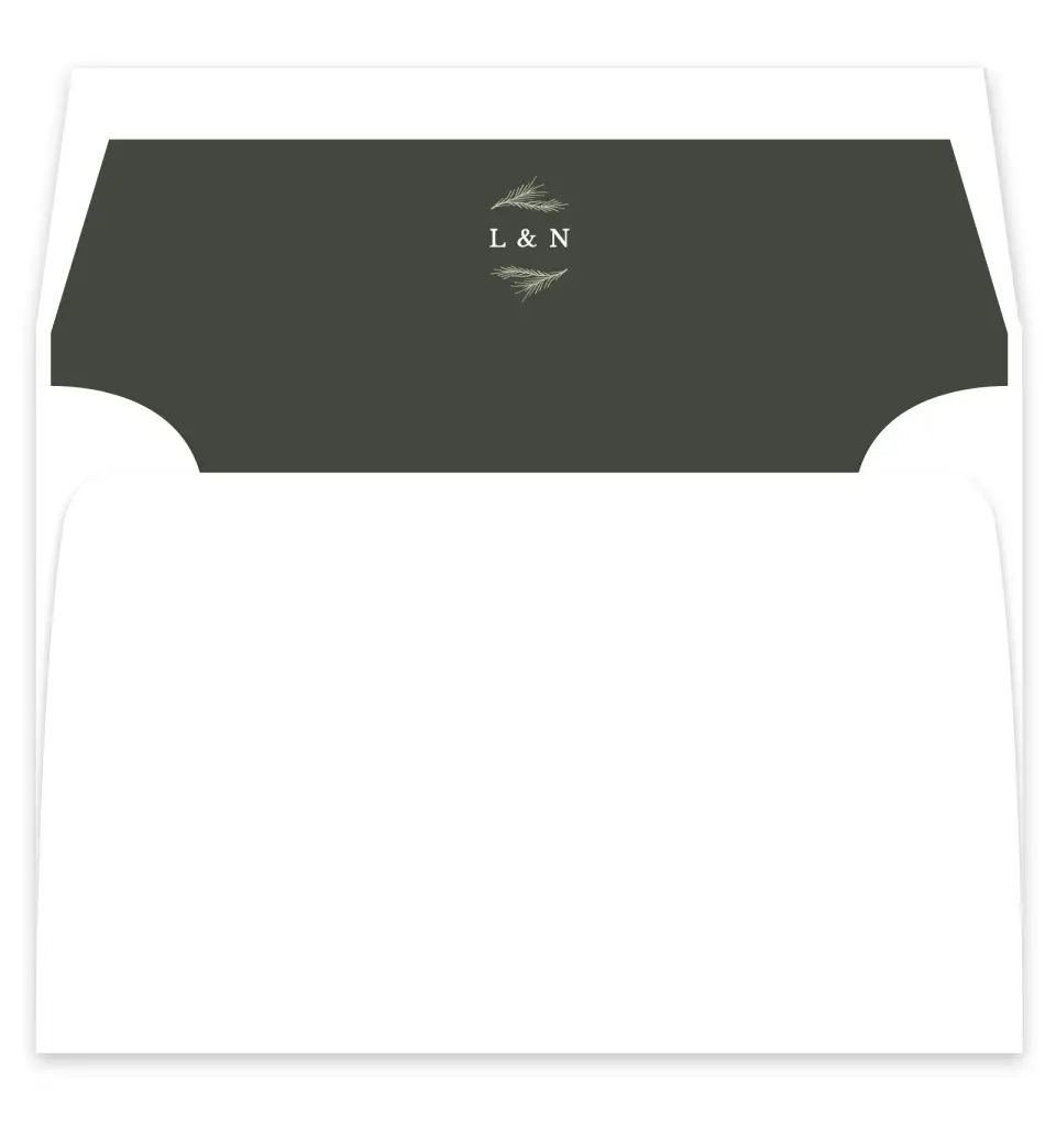 This is a  7¼" x 6⅞" Envelope Liners (ELF) called Greenery Crown printed in full color