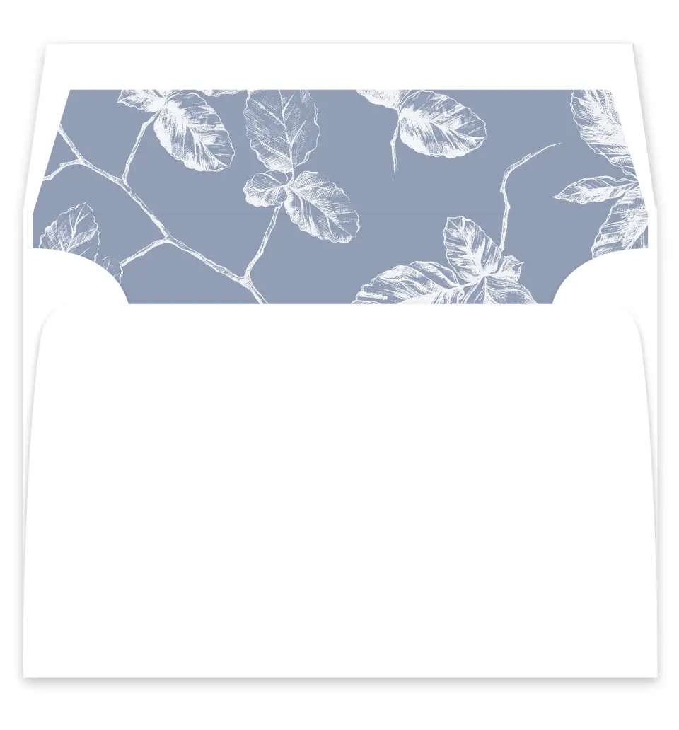 This is a  7¼" x 6⅞" Envelope Liners (ELF) called Leafy Elegance printed in full color