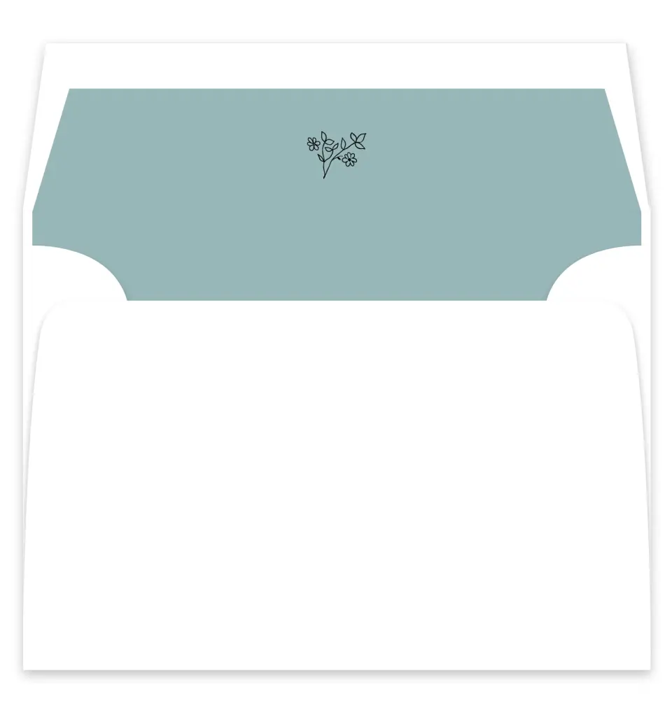 This is a  7¼" x 6⅞" Envelope Liners (ELF) called Cool Blooms printed in full color