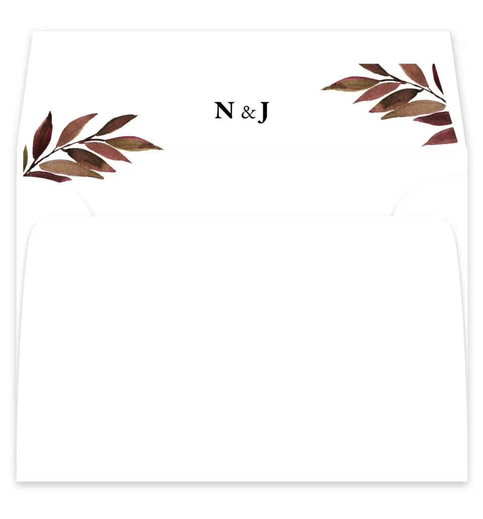 This is a  7¼" x 6⅞" Envelope Liners (ELF) called Lavish Leaves printed in full color