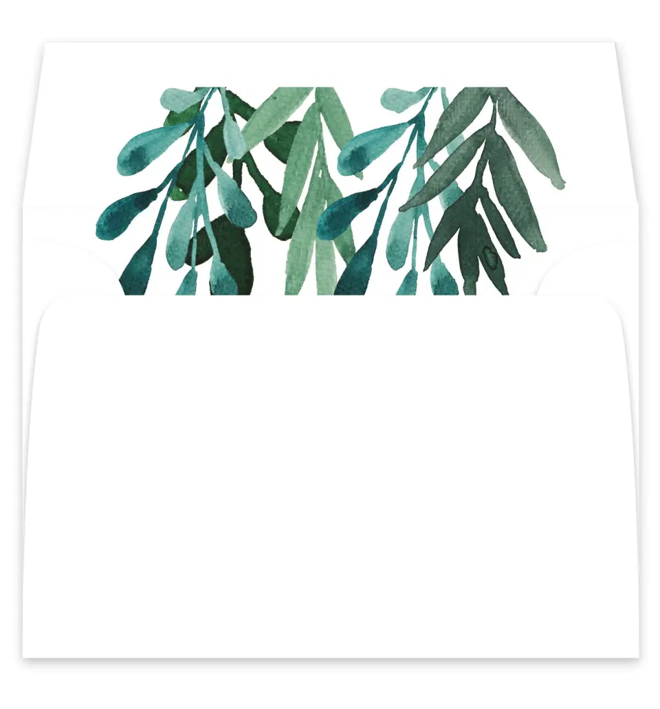 This is a  7¼" x 6⅞" Envelope Liners (ELF) called Breathtaking Boughs printed in full color