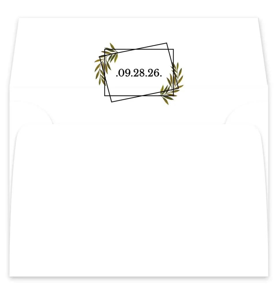 This is a  7¼" x 6⅞" Envelope Liners (ELF) called Gilded Sage printed in full color