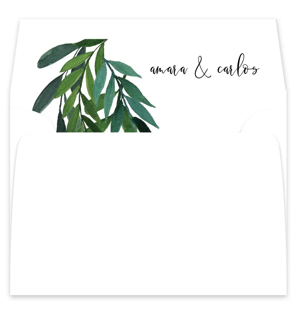 This is a  7¼" x 6⅞" Envelope Liners (ELF) called Painted Greens printed in full color
