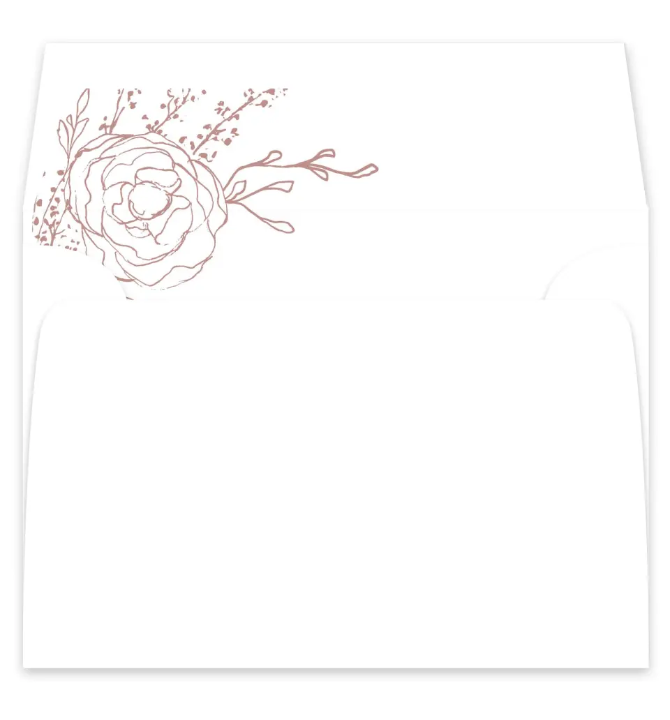 This is a  7¼" x 6⅞" Envelope Liners (ELF) called Blooming Rose printed in full color