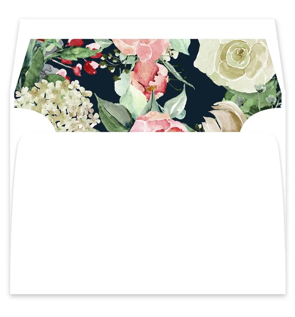 This is a  7¼" x 6⅞" Envelope Liners (ELF) called Garden Dream printed in full color