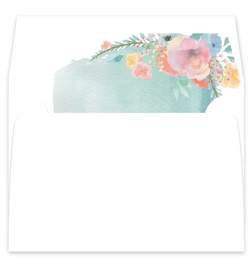 This is a  7¼" x 6⅞" Envelope Liners (ELF) called Joyful Medley printed in full color