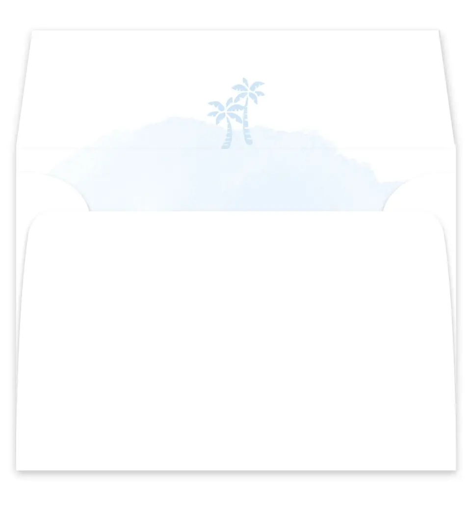 This is a  7¼" x 6⅞" Envelope Liners (ELF) called Stamped Palms printed in full color