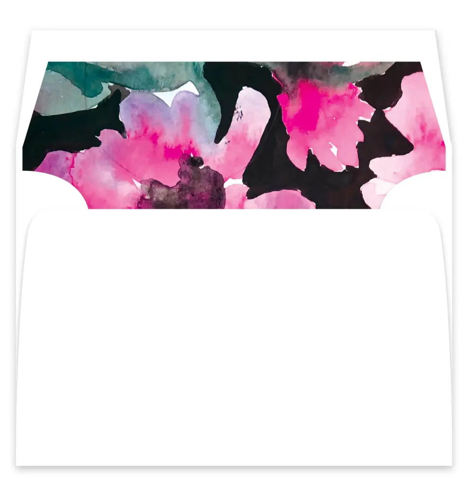 This is a  7¼" x 6⅞" Envelope Liners (ELF) called Dark Blooms printed in full color
