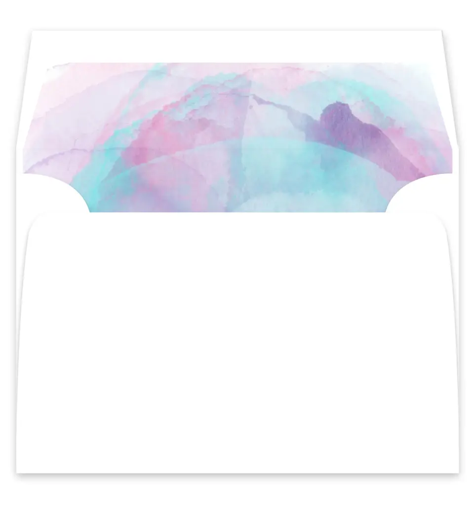This is a  7¼" x 6⅞" Envelope Liners (ELF) called Joyful Enchantment printed in full color