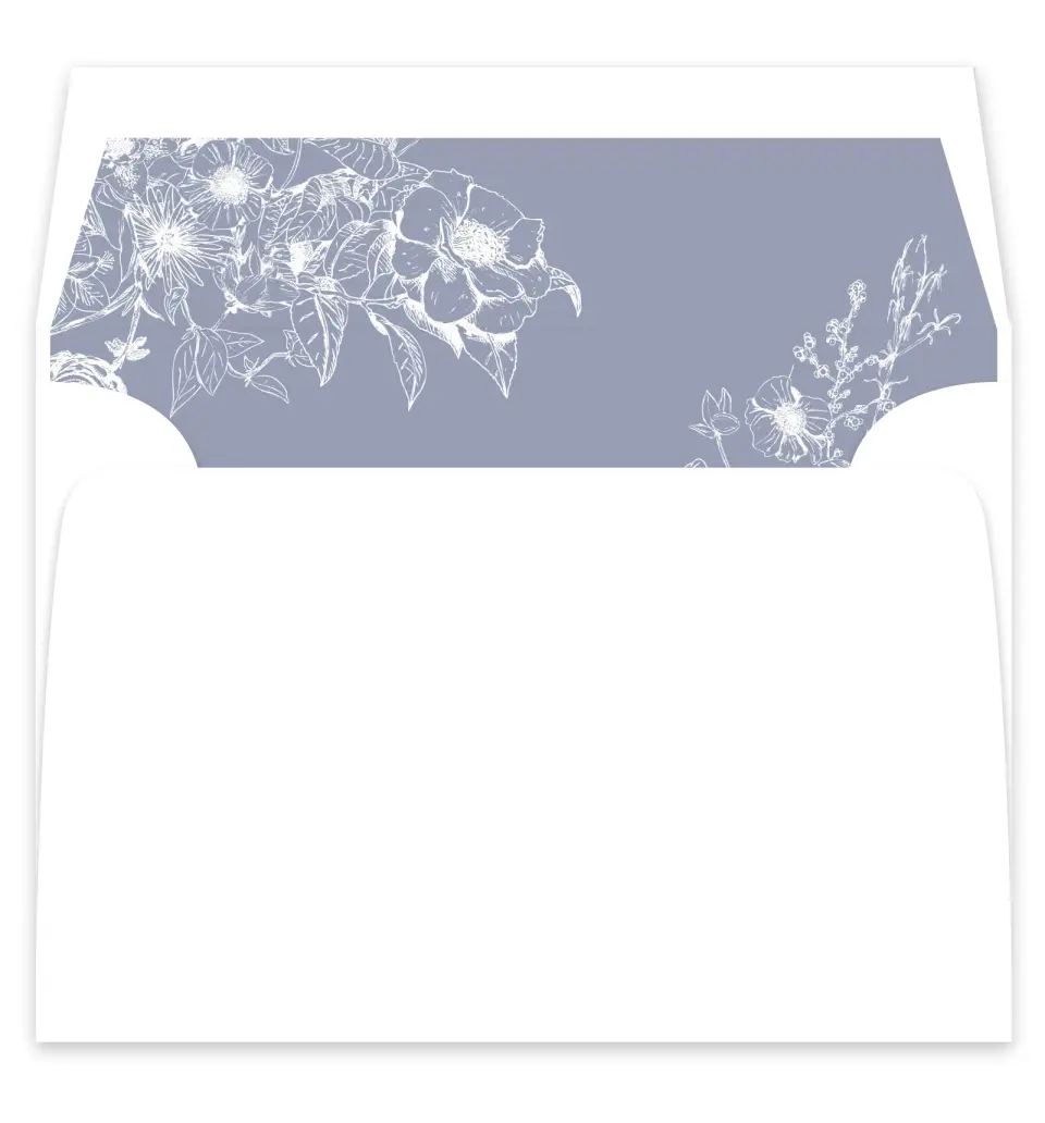 This is a  7¼" x 6⅞" Envelope Liners (ELF) called Gentle Bouquet printed in full color