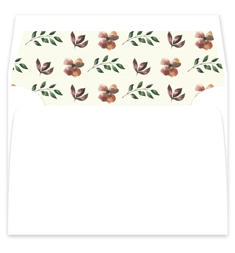 This is a  7¼" x 6⅞" Envelope Liners (ELF) called Golden Blooms printed in full color