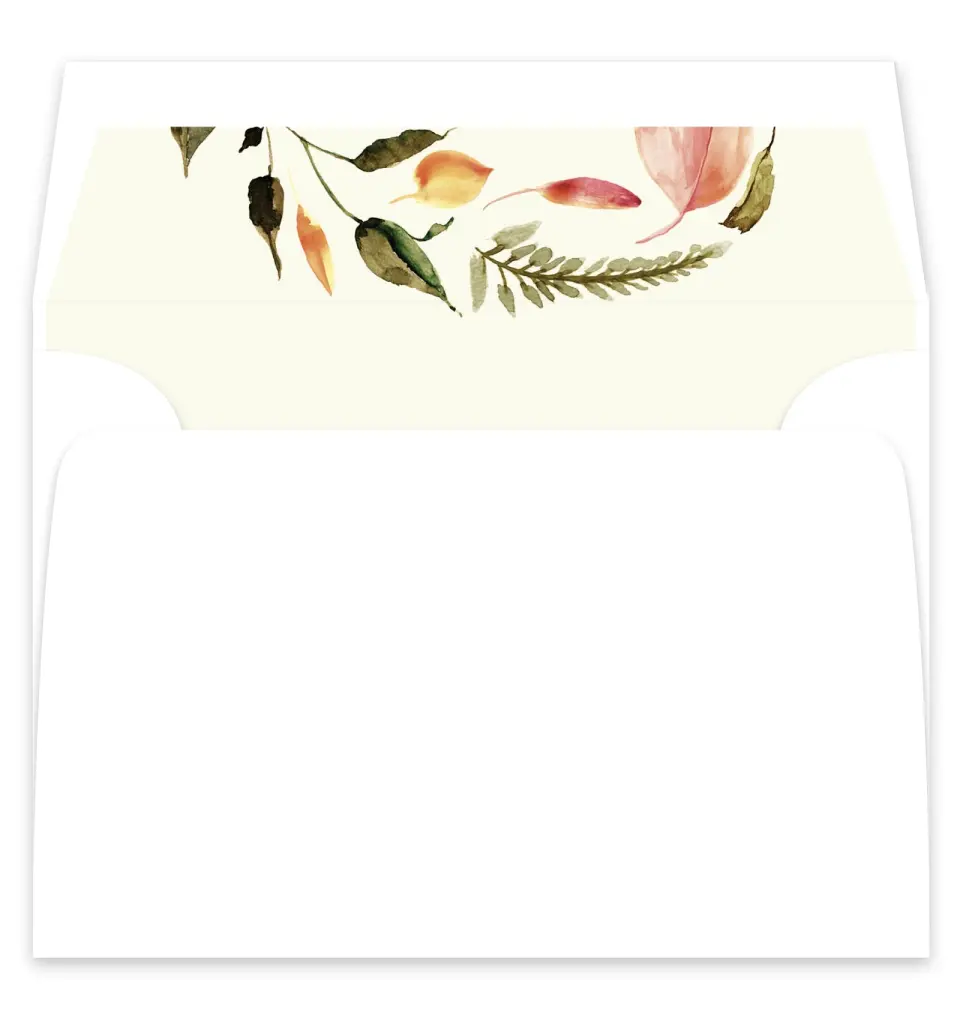 This is a  7¼" x 6⅞" Envelope Liners (ELF) called Faintly Fall printed in full color