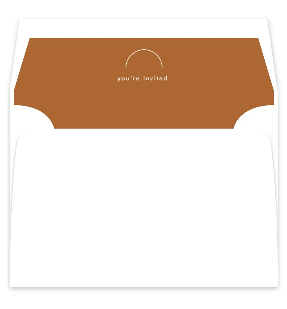 This is a  7¼" x 6⅞" Envelope Liners (ELF) called Our Beginning printed in full color