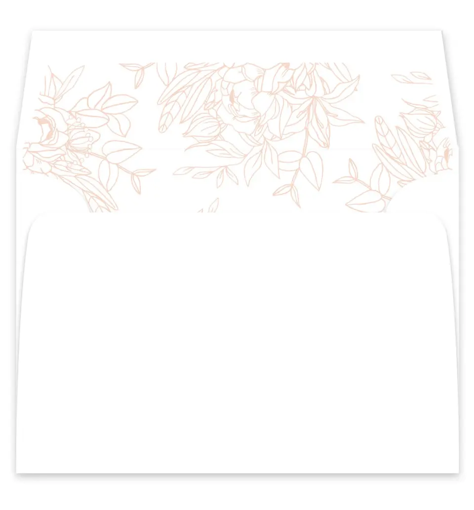 This is a  7¼" x 6⅞" Envelope Liners (ELF) called Floral Outline printed in full color