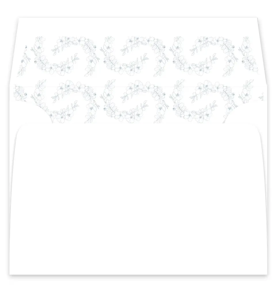 This is a  7¼" x 6⅞" Envelope Liners (ELF) called Floral Sketch printed in full color