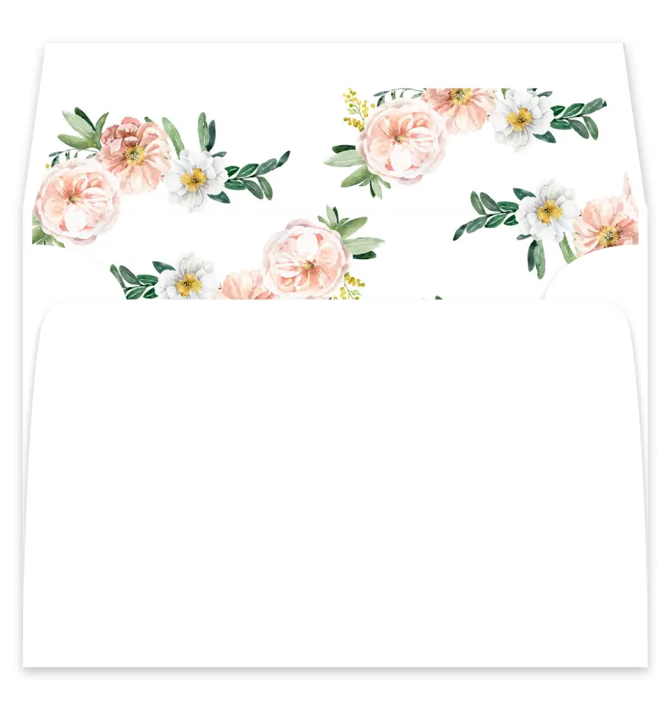 This is a  7¼" x 6⅞" Envelope Liners (ELF) called Delicate Florals printed in full color