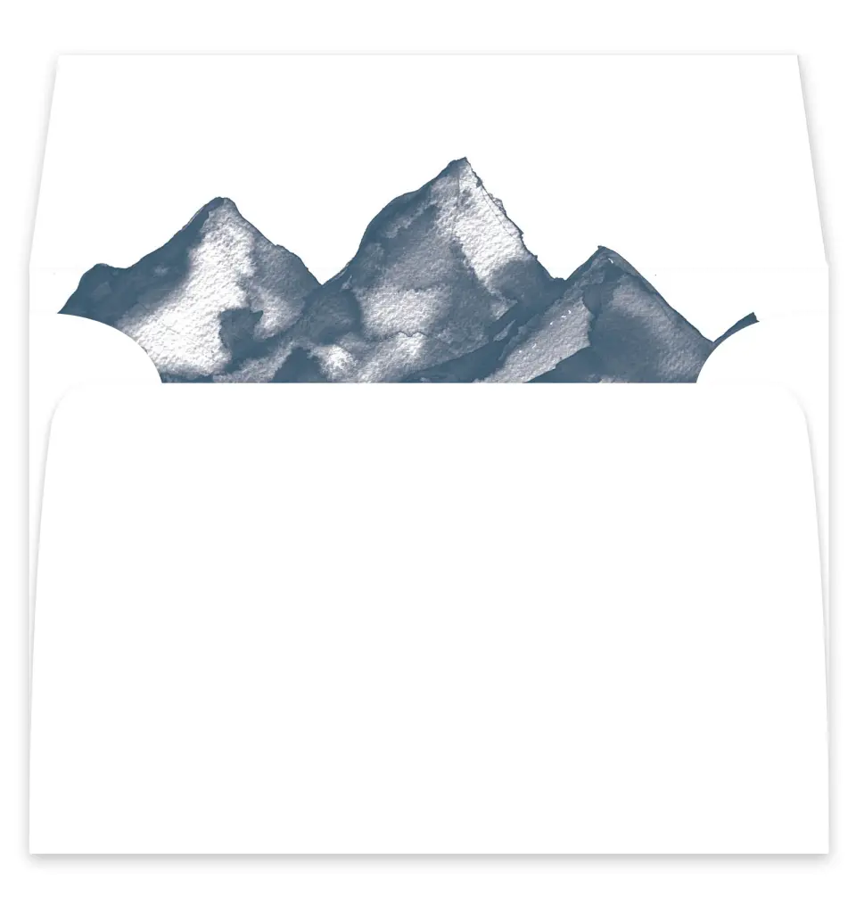 This is a  7¼" x 6⅞" Envelope Liners (ELF) called Perfect Peak printed in full color