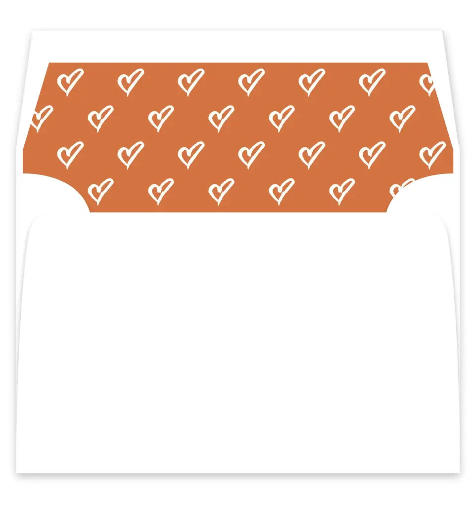 This is a  7¼" x 6⅞" Envelope Liners (ELF) called Celebrate Love printed in full color