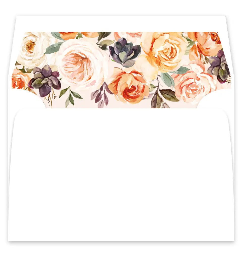 This is a  7¼" x 6⅞" Envelope Liners (ELF) called Romantic Garden printed in full color
