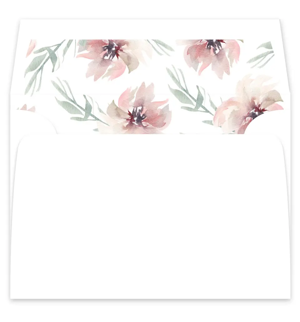 This is a  7¼" x 6⅞" Envelope Liners (ELF) called Soft Florals printed in full color