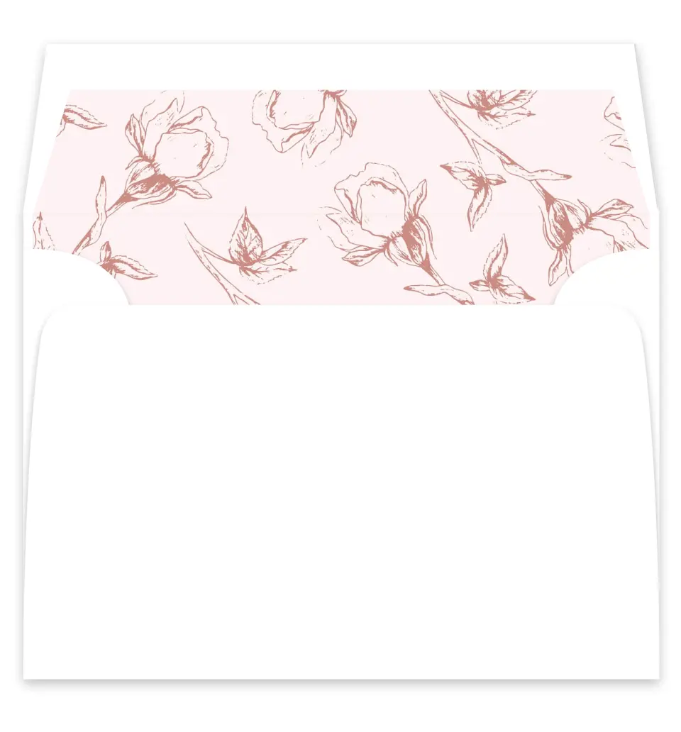 This is a  7¼" x 6⅞" Envelope Liners (ELF) called Blooming Bud printed in full color