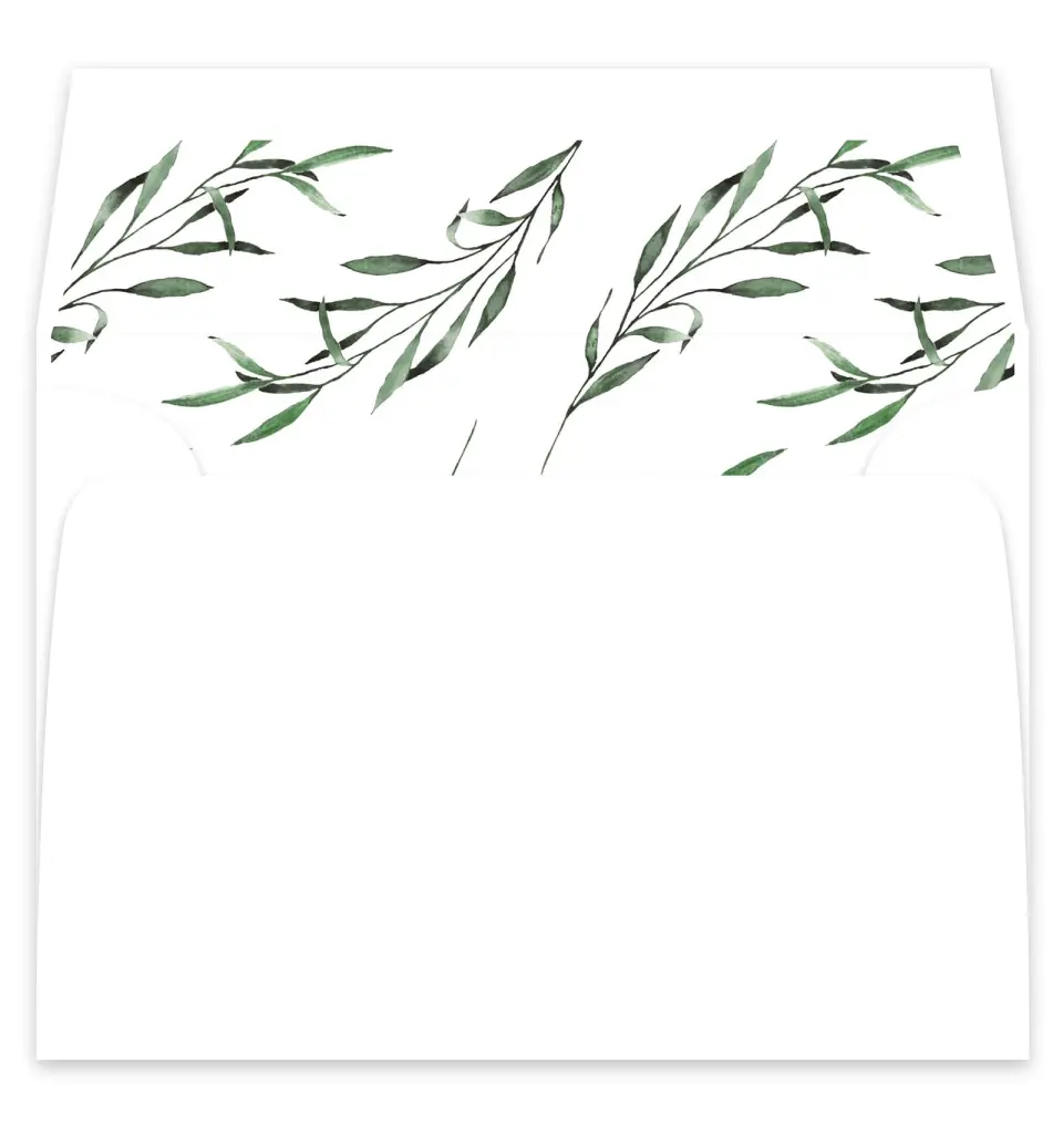This is a  7¼" x 6⅞" Envelope Liners (ELF) called Tender Twig printed in full color
