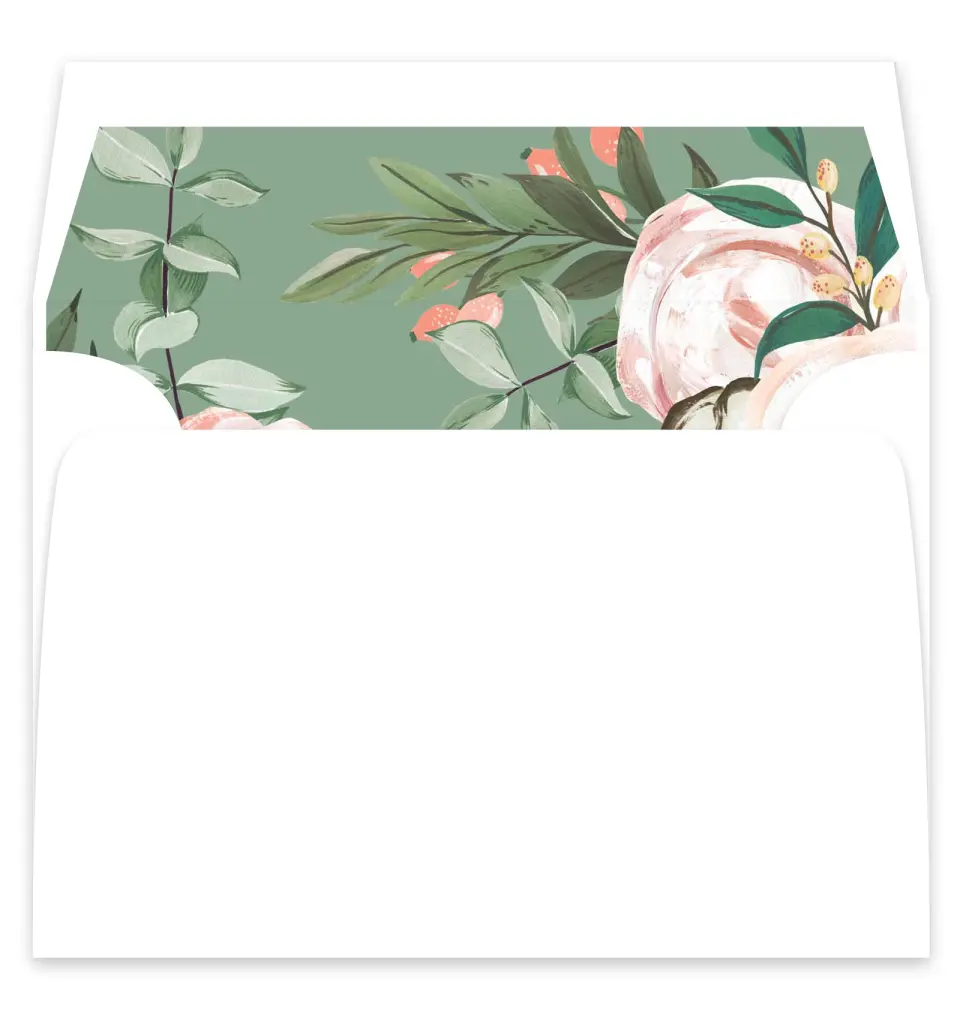 This is a  7¼" x 6⅞" Envelope Liners (ELF) called Soft Rose printed in full color