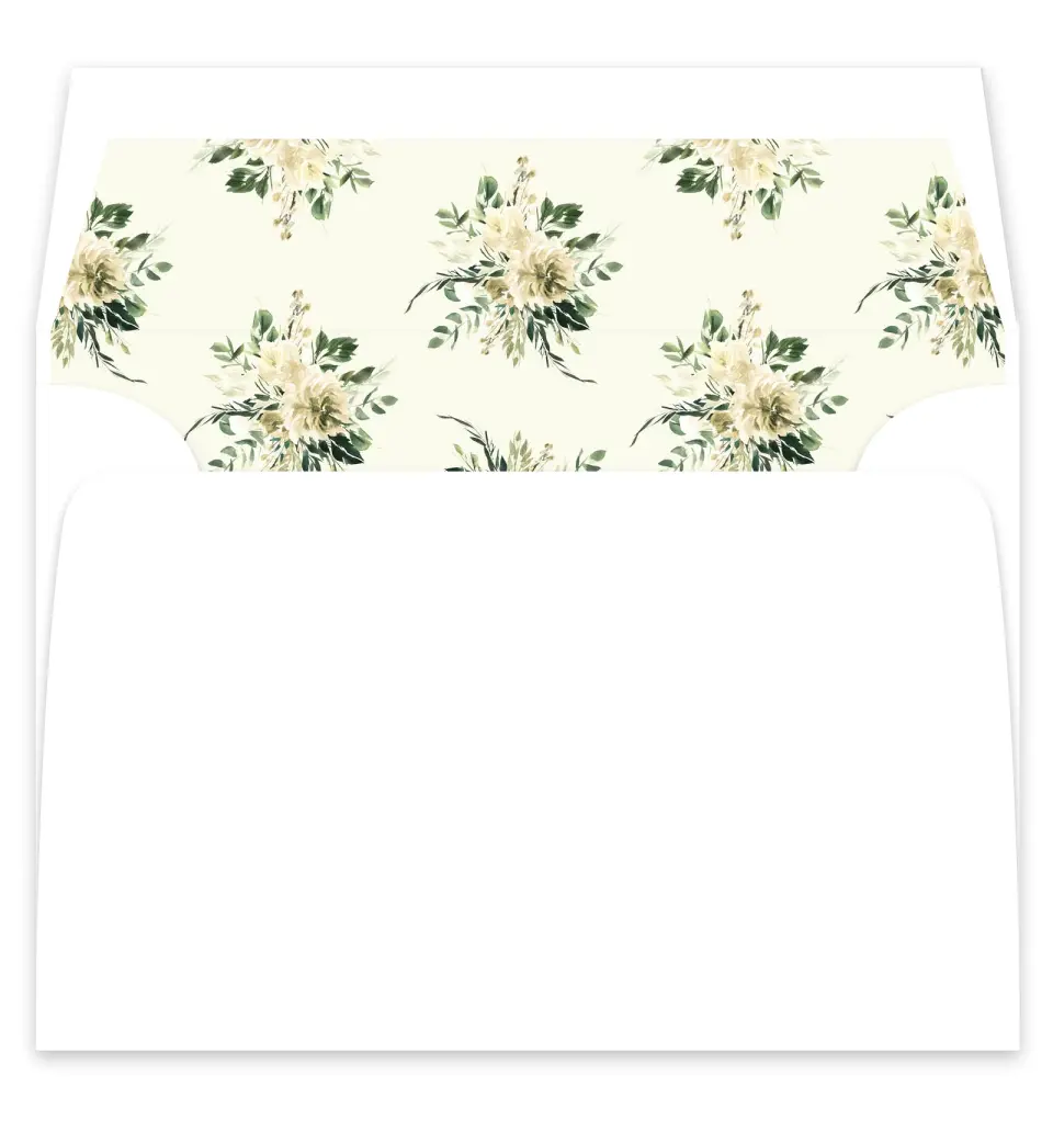 This is a  7¼" x 6⅞" Envelope Liners (ELF) called Honest Bouquet printed in full color