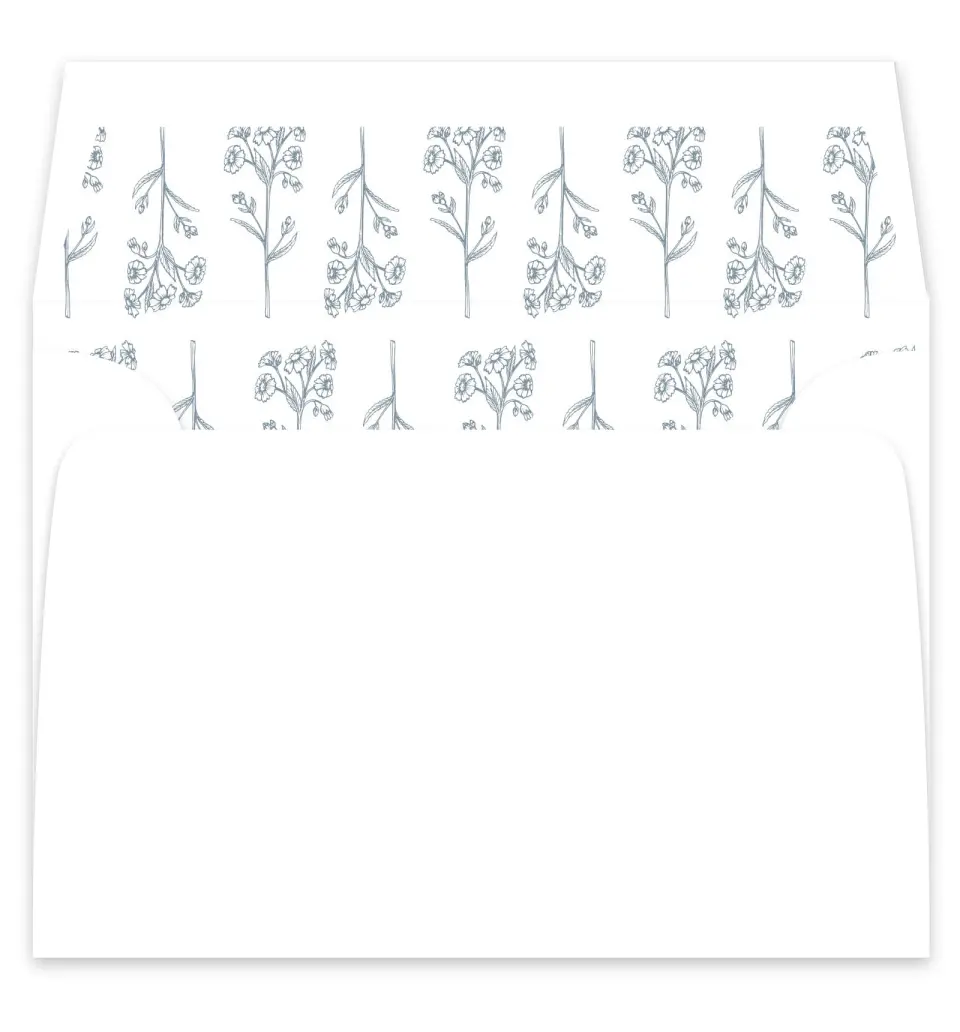 This is a  7¼" x 6⅞" Envelope Liners (ELF) called Fine Floret printed in full color
