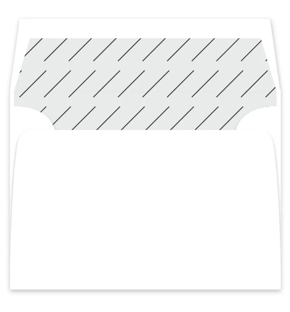 This is a  7¼" x 6⅞" Envelope Liners (ELF) called Initial Hush printed in full color