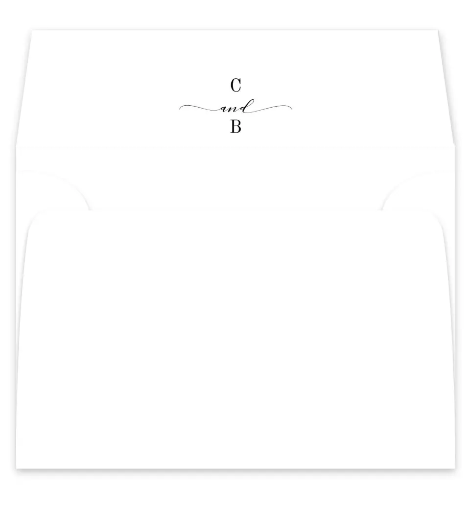 This is a  7¼" x 6⅞" Envelope Liners (ELF) called Classy Type printed in full color