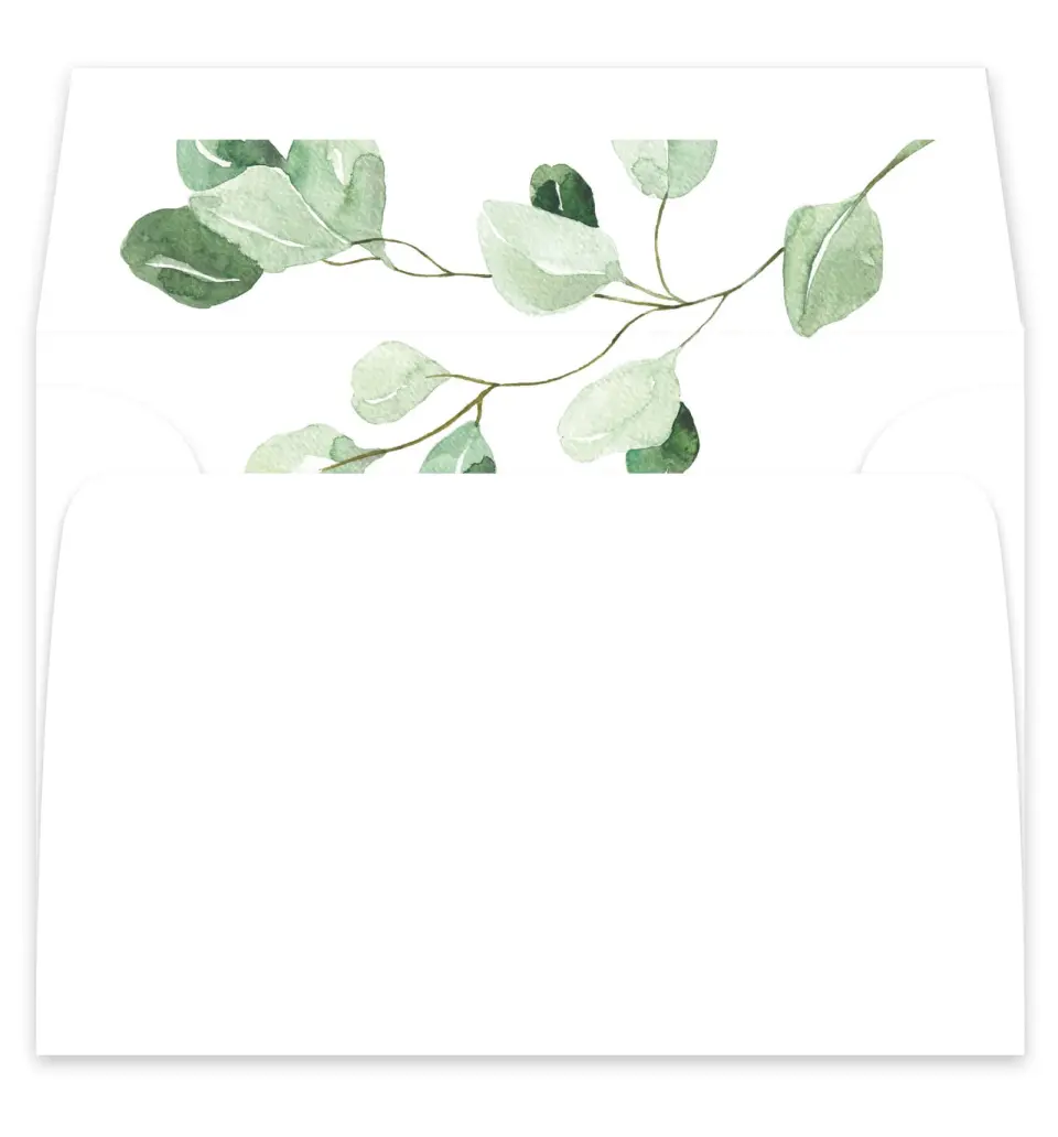 This is a  7¼" x 6⅞" Envelope Liners (ELF) called Sweet Greenery printed in full color