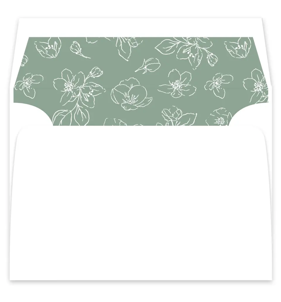 This is a  7¼" x 6⅞" Envelope Liners (ELF) called Blossoming Arch printed in full color