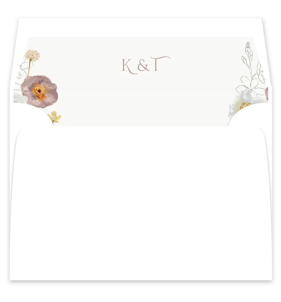 This is a  7¼" x 6⅞" Envelope Liners (ELF) called Enchanting Wildflowers printed in full color