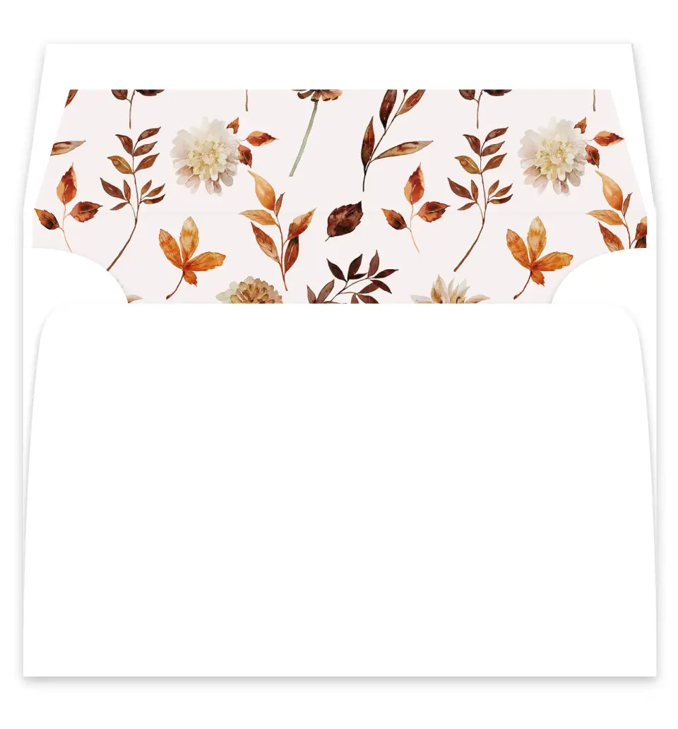 This is a  7¼" x 6⅞" Envelope Liners (ELF) called Autumn Florals printed in full color