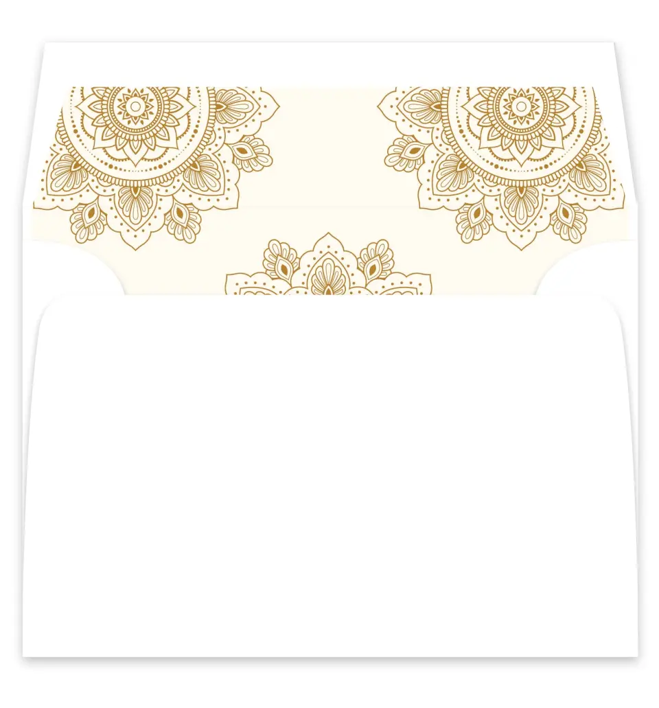 This is a  7¼" x 6⅞" Envelope Liners (ELF) called Indian Mandala printed in full color