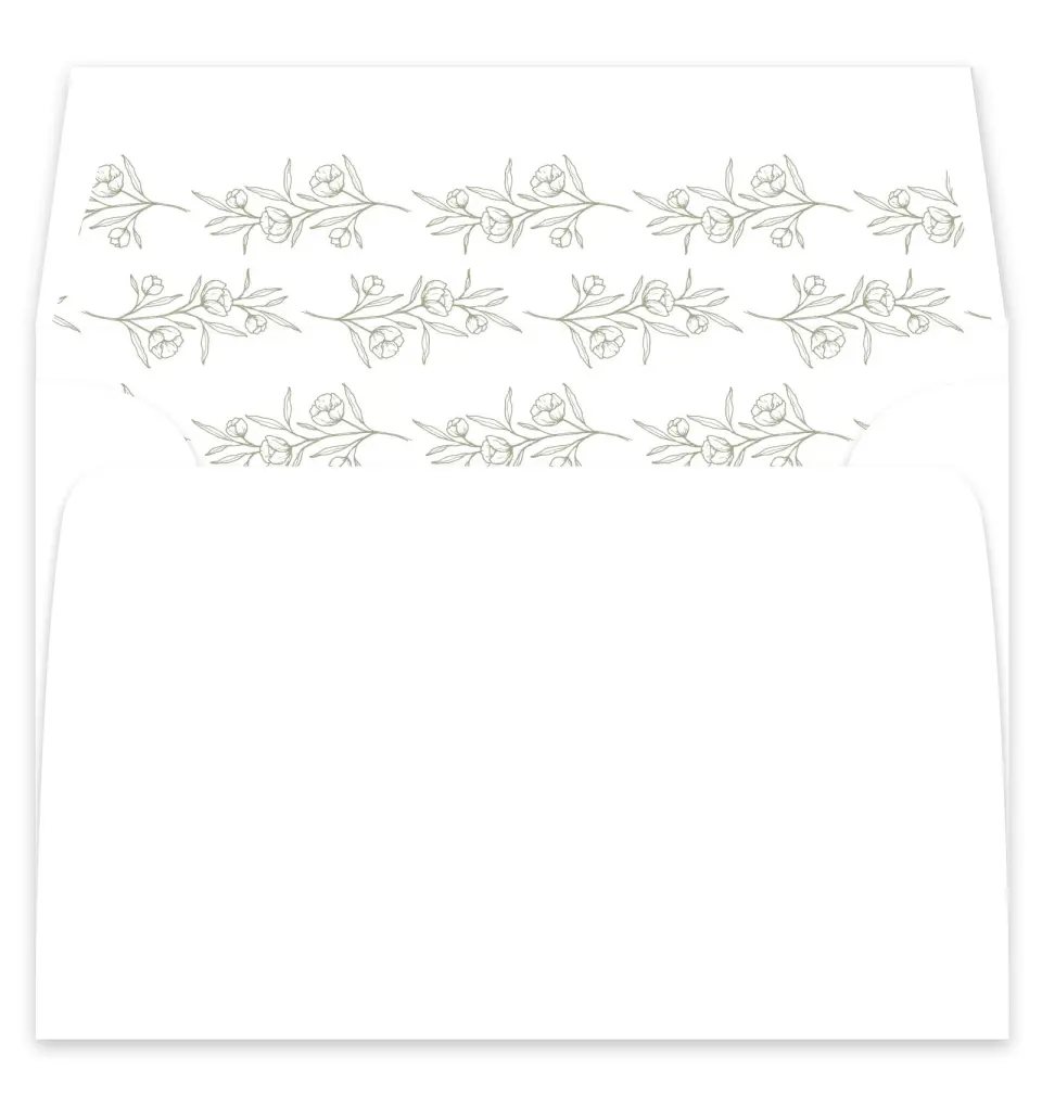 This is a  7¼" x 6⅞" Envelope Liners (ELF) called The Jasmine printed in full color