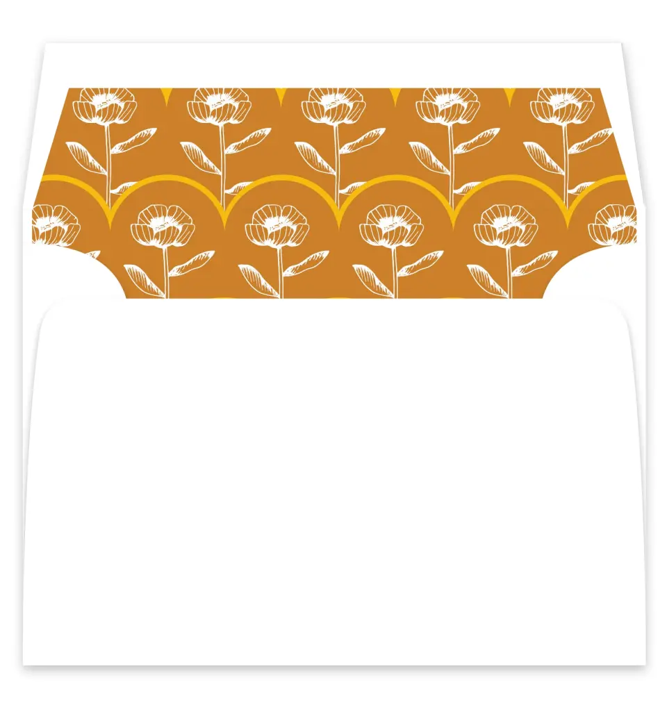 This is a  7¼" x 6⅞" Envelope Liners (ELF) called The Kandice printed in full color