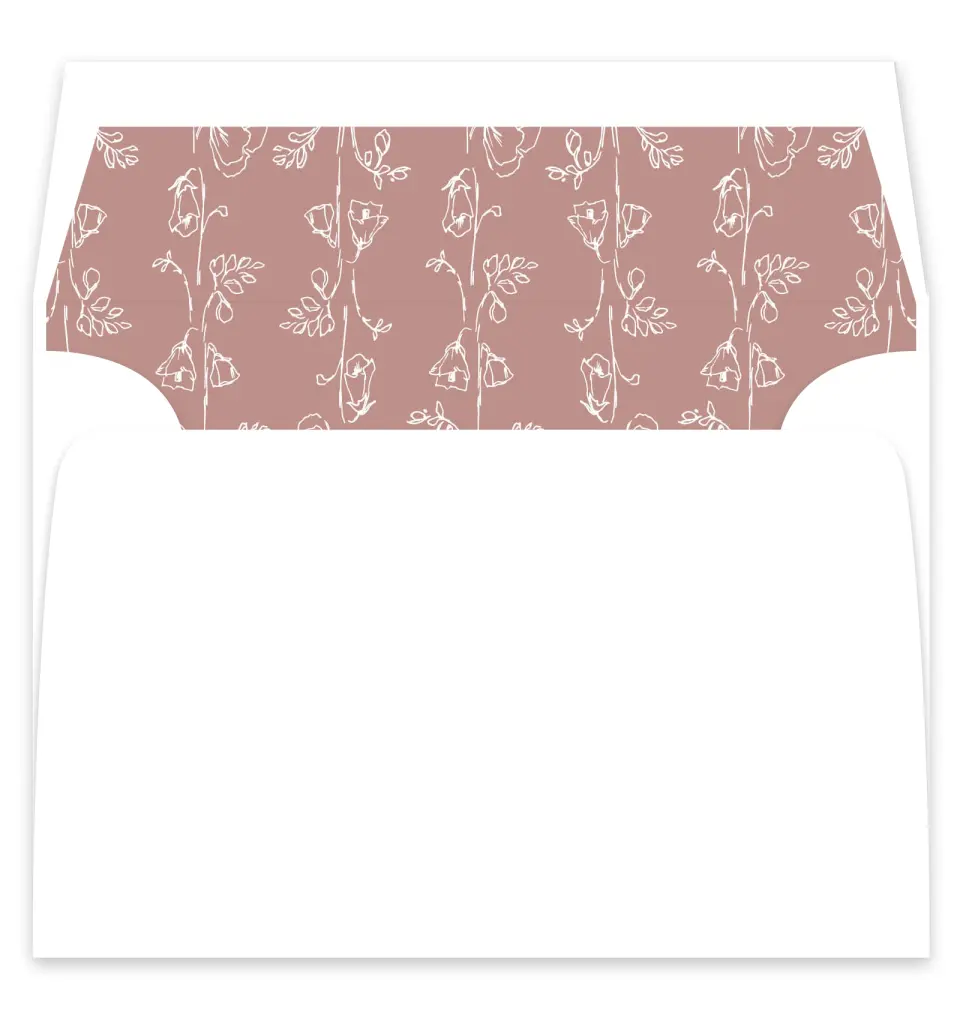 This is a  7¼" x 6⅞" Envelope Liners (ELF) called Cute + Charming printed in full color