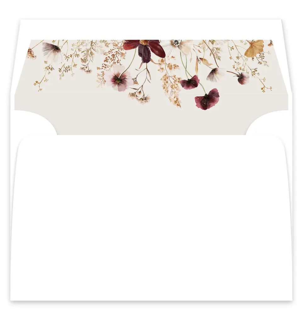 This is a  7¼" x 6⅞" Envelope Liners (ELF) called Autumn Wildflowers printed in full color