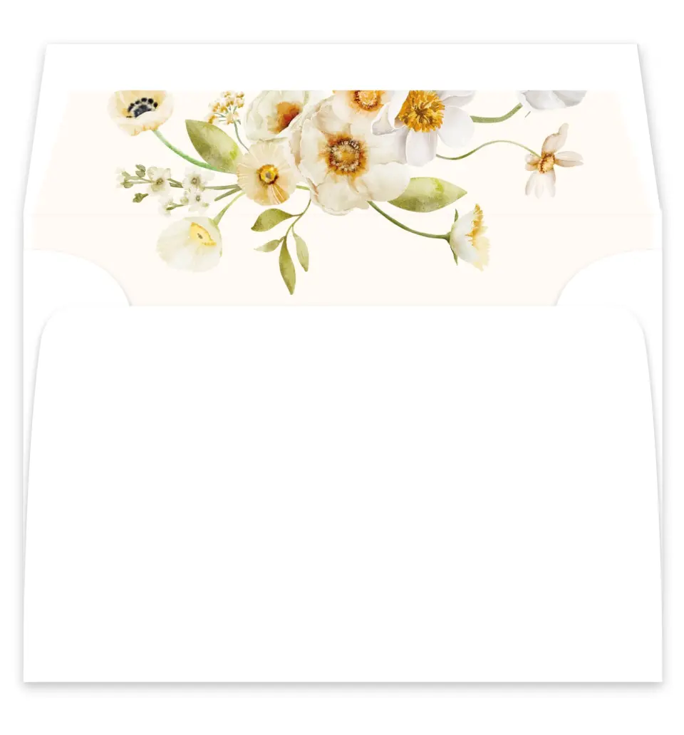 This is a  7¼" x 6⅞" Envelope Liners (ELF) called Charming Cosmos printed in full color