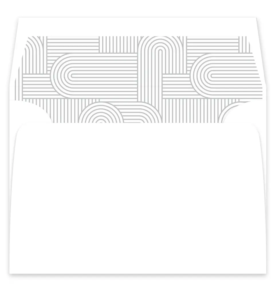 This is a  7¼" x 6⅞" Envelope Liners (ELF) called Geometric Elegance printed in full color