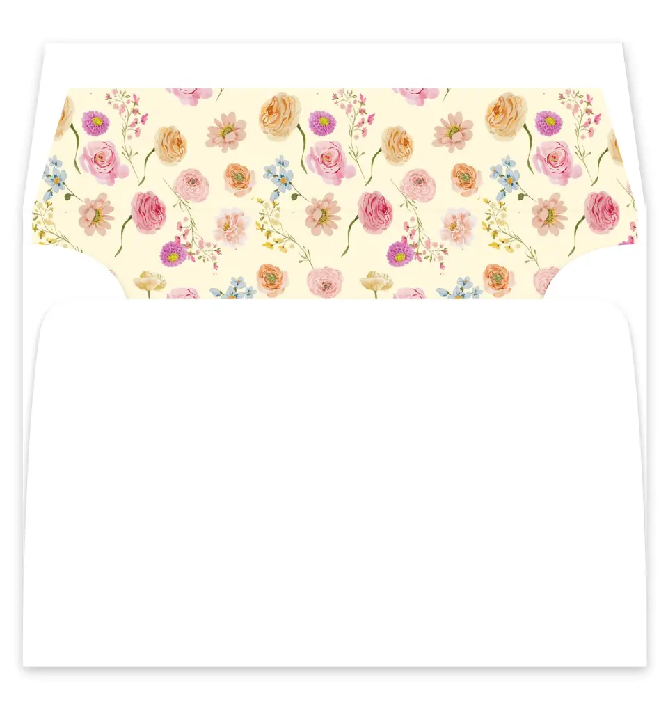This is a  7¼" x 6⅞" Envelope Liners (ELF) called The Florence printed in full color